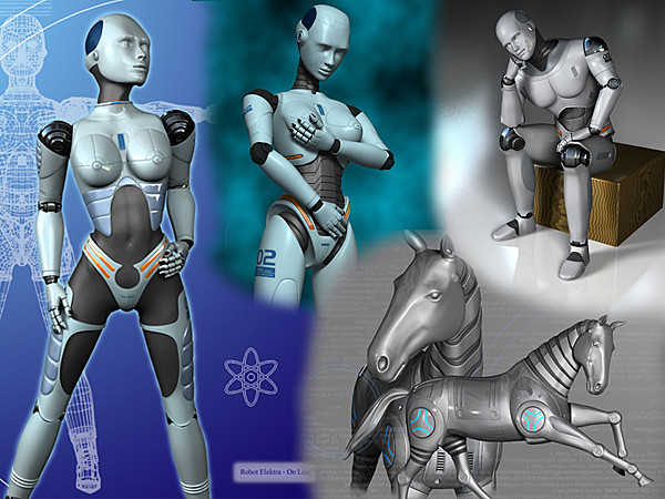 male robot android horse 3d model - Robot Android Collection by Ideas Unlimited